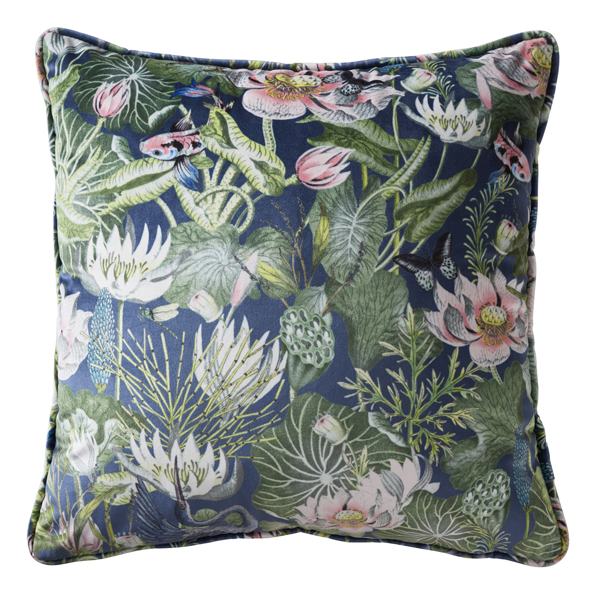 Waterlily Cushion Midnight Cushions by Clarke & Clarke