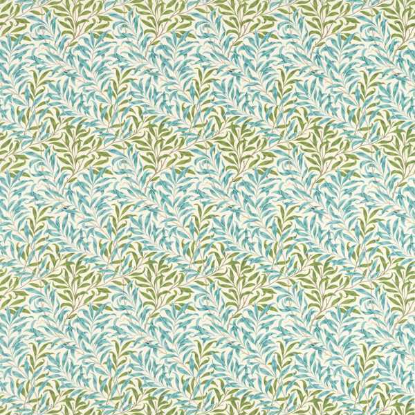 Willow Bough Nettle/Sky Blue Fabric by Morris & Co
