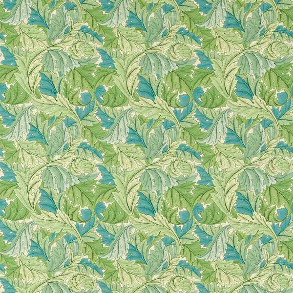 Acanthus Nettle/Sky Blue Fabric by Morris & Co