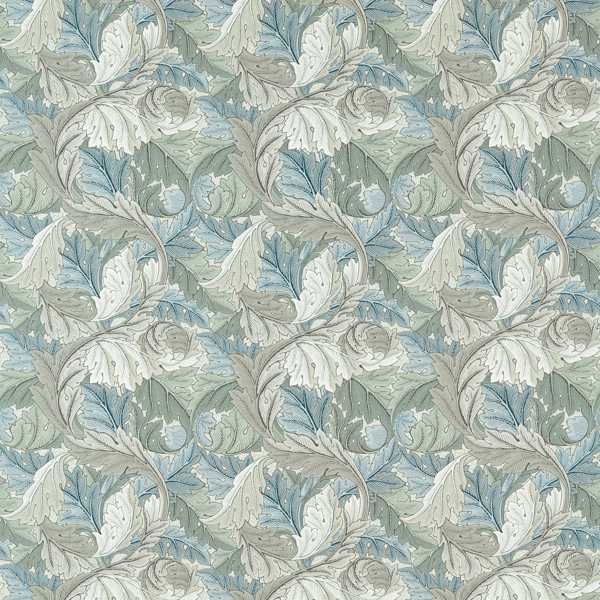 Acanthus Mineral Blue/Linen Fabric by Morris & Co