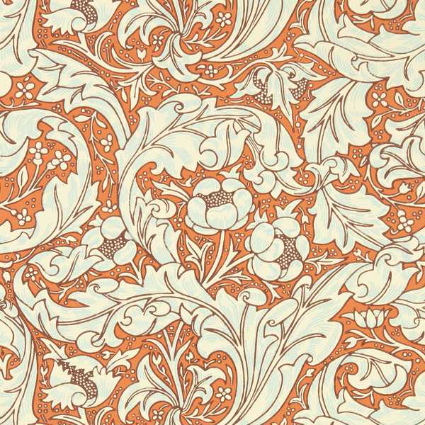 Bachelors Button Burnt Orange/Sky Wallpaper by Morris & Co