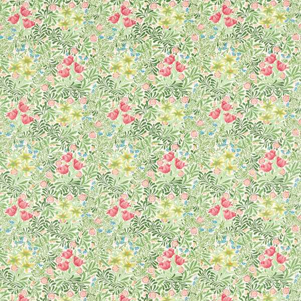 Bower Bough’s Green/Rose Fabric by Morris & Co