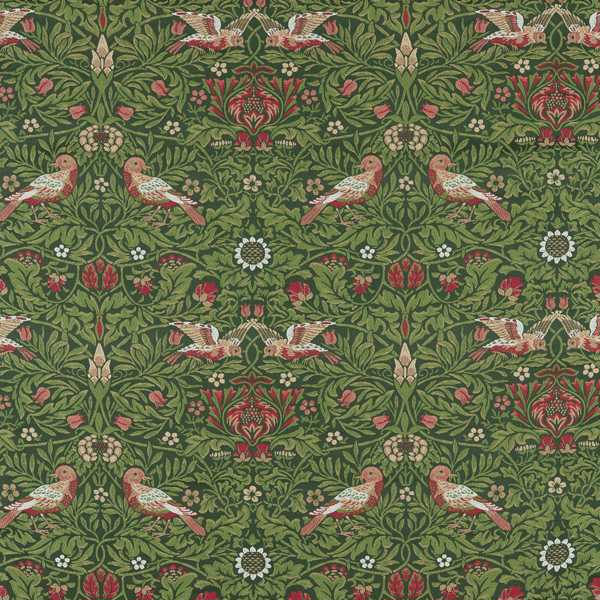 Bird Tapestry Tump Green Fabric by Morris & Co