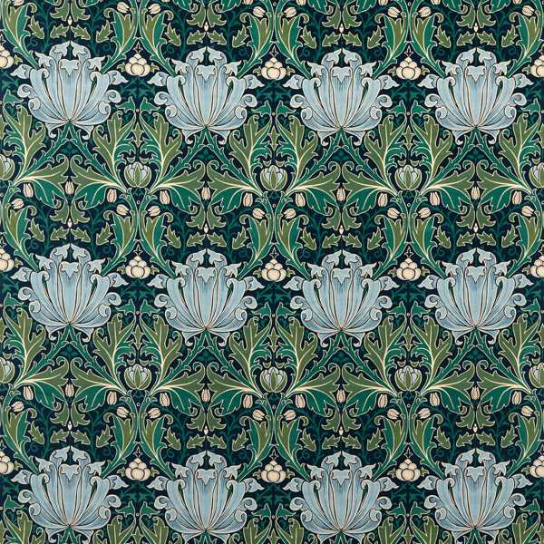 Helena Velvet Indigo/Boughs Fabric by Morris & Co