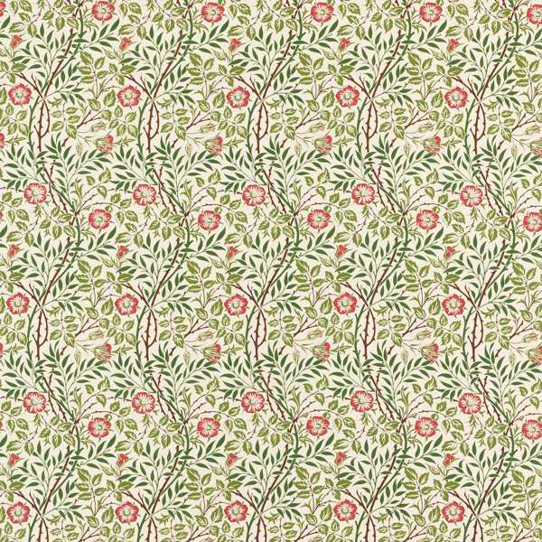 Sweet Briar Boughs/Rose Fabric by Morris & Co