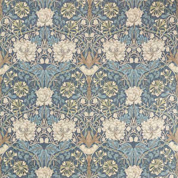 Honeysuckle & Tulip Woad/Thyme Fabric by Morris & Co