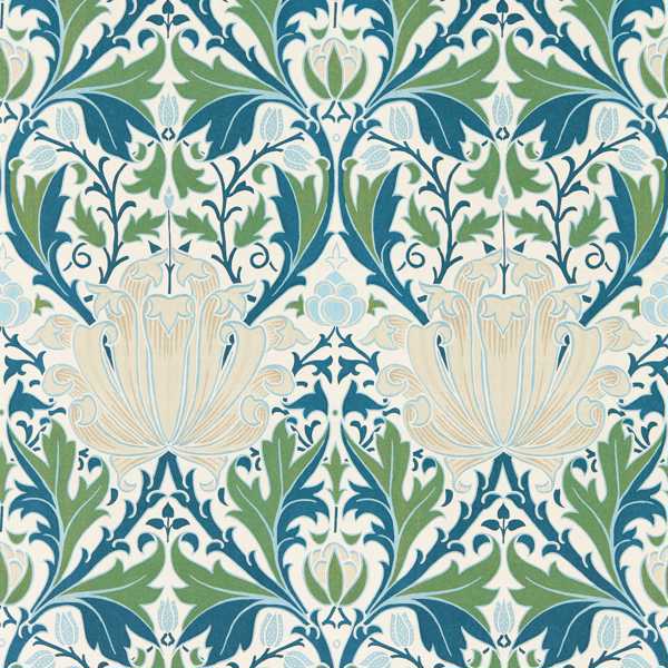 Helena Indigo/Forest Wallpaper by Morris & Co