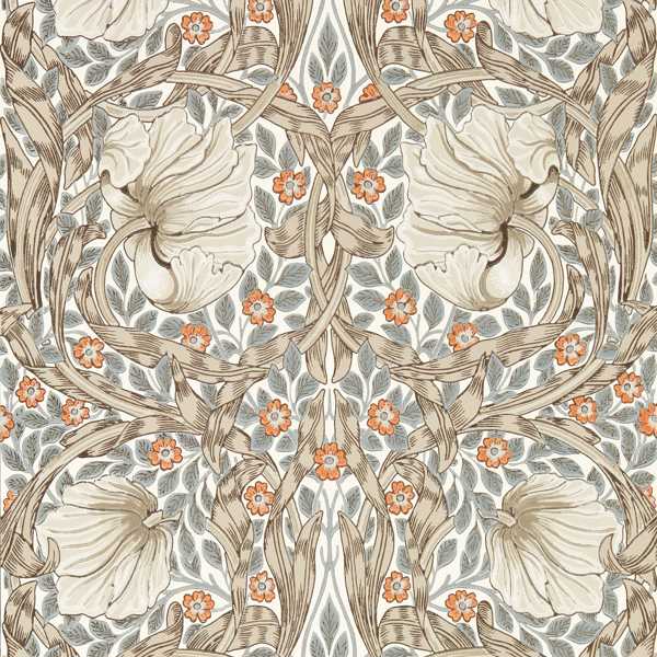 Pimpernel Linen/Coral Wallpaper by Morris & Co