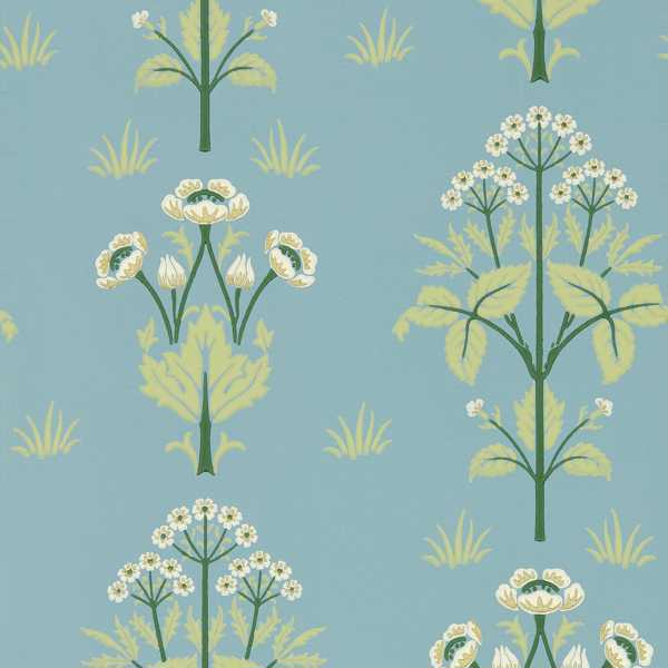 Meadow Sweet Mineral Blue Wallpaper by Morris & Co