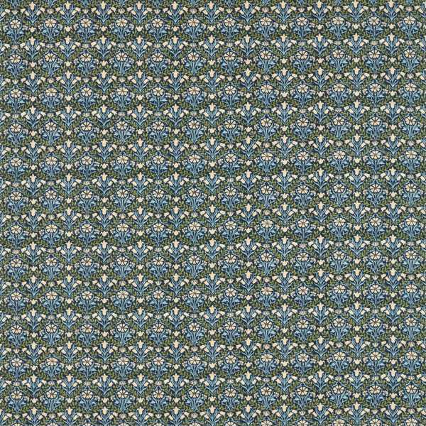 Bellflowers Indigo/Thyme Fabric by Morris & Co
