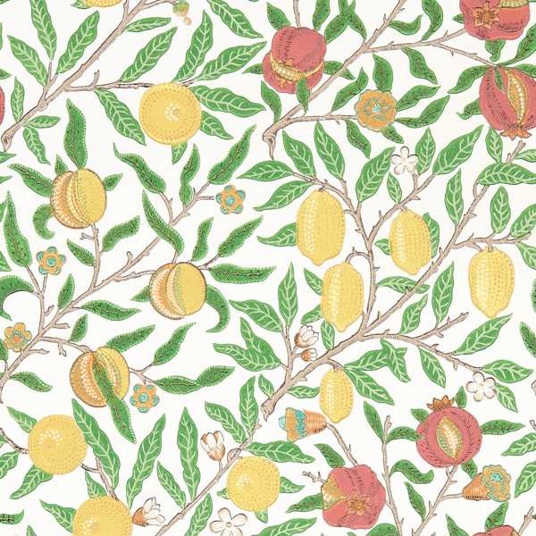 Fruit Leaf Green/Madder Wallpaper by Morris & Co