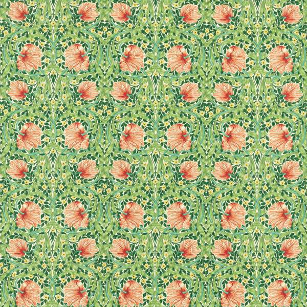 Pimpernel Shamrock/Watermelon Fabric by Morris & Co