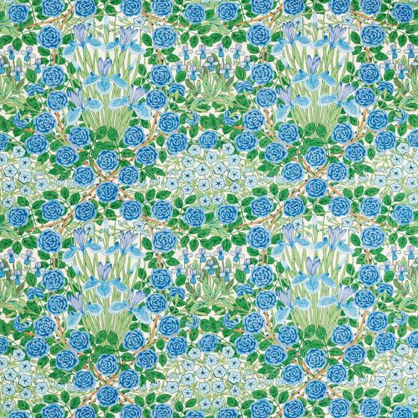 Campanula Peacock/Opal Fabric by Morris & Co
