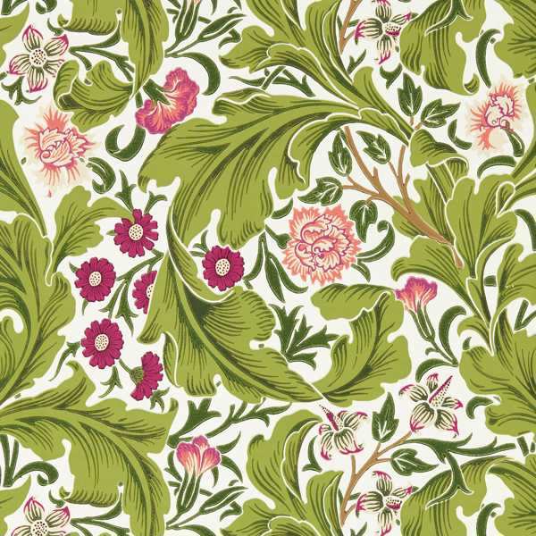 Leicester Sour Green/Plum Wallpaper by Morris & Co