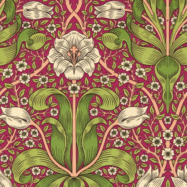 Spring Thicket Maraschino Cherry Wallpaper by Morris & Co