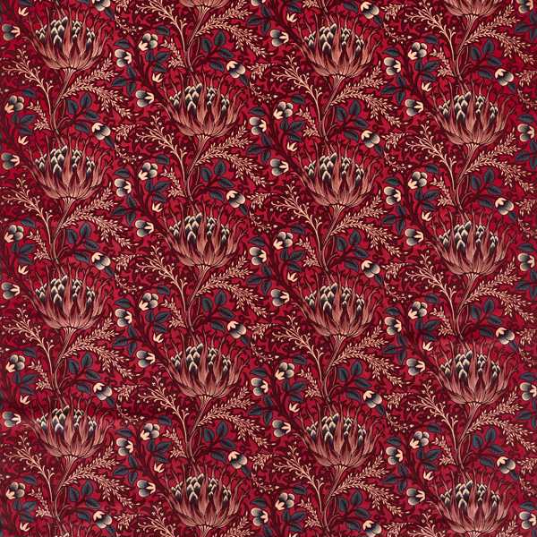 Artichoke Velvet Barbed Berry Fabric by Morris & Co
