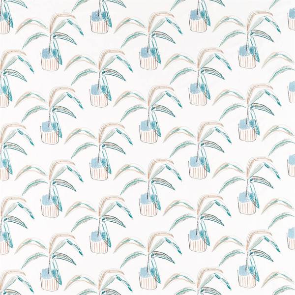 Crassula Marine / Tangerine / Mint Fabric by Scion