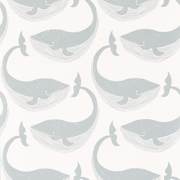 Whale Of A Time Slate/Parchment Wallpaper by Scion