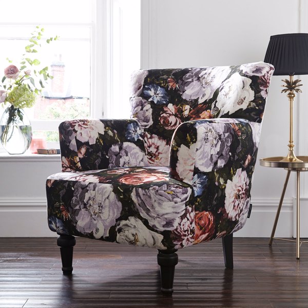 Dalston Chair Floretta Blush Furniture by Clarke & Clarke