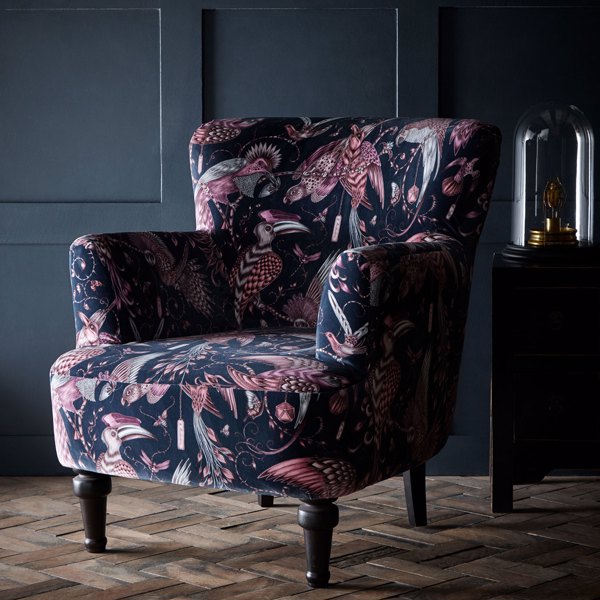 Dalston Chair Aubudon Pink Furniture by Clarke & Clarke