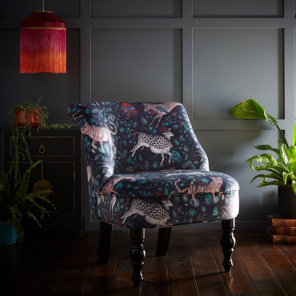Langley Chair Protea Navy Furniture by Clarke & Clarke
