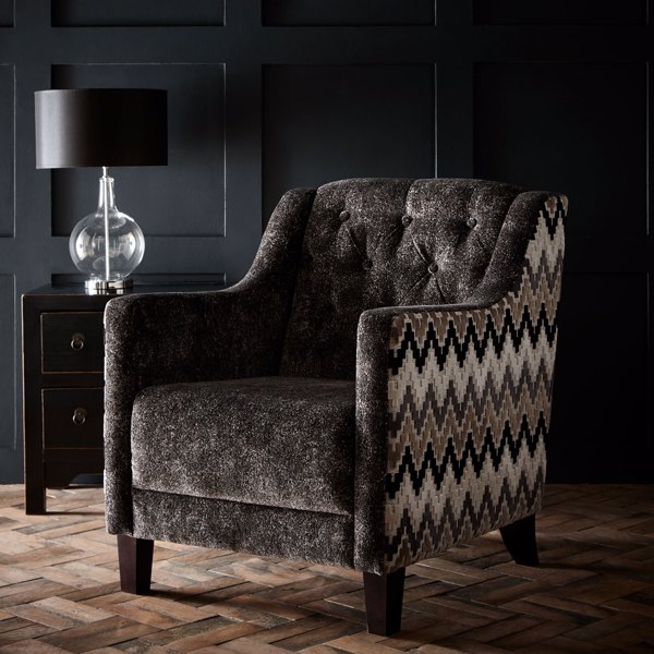 Hampton Chair Stucco Ebony Furniture by Clarke & Clarke