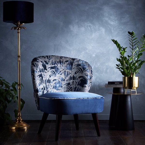 Ascot Chair Tropicale Midnight Furniture by Clarke & Clarke