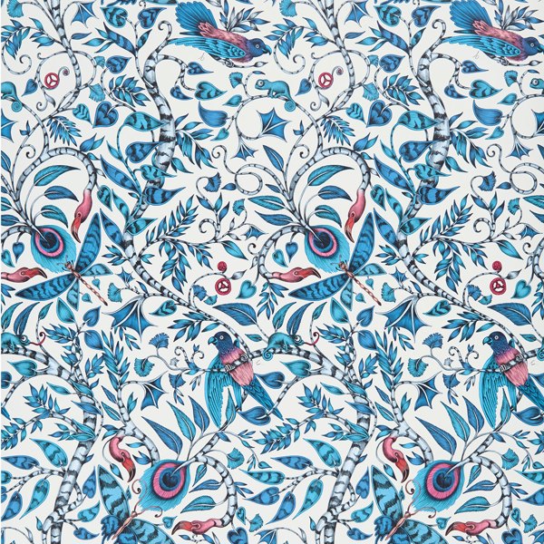 Rousseau Blue Wallpaper by Clarke & Clarke