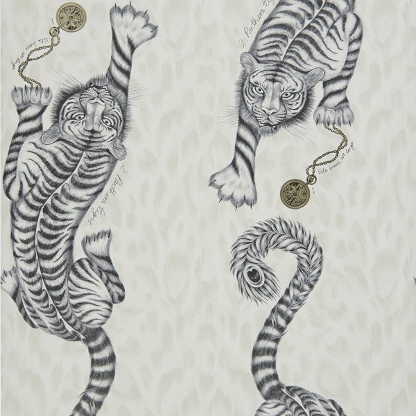 Tigris Monochrome Wallpaper by Clarke & Clarke