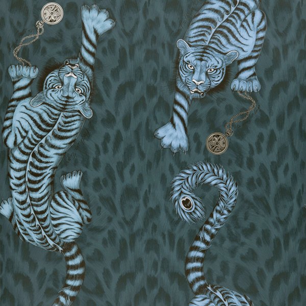 Tigris Navy Wallpaper by Clarke & Clarke