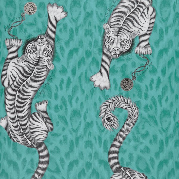 Tigris Teal Wallpaper by Clarke & Clarke
