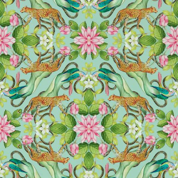 Menagerie Aqua Wallpaper by Clarke & Clarke