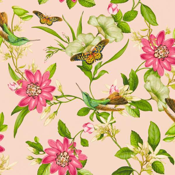 Pink Lotus Blush Wallpaper by Clarke & Clarke