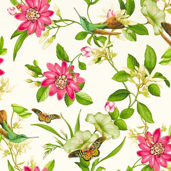 Pink Lotus Ivory Wallpaper by Clarke & Clarke