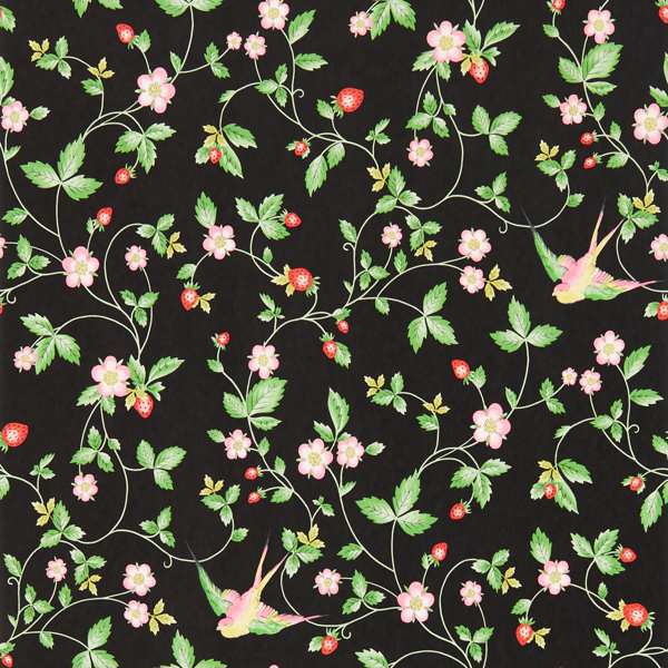 Wild Strawberry Noir Wallpaper by Clarke & Clarke