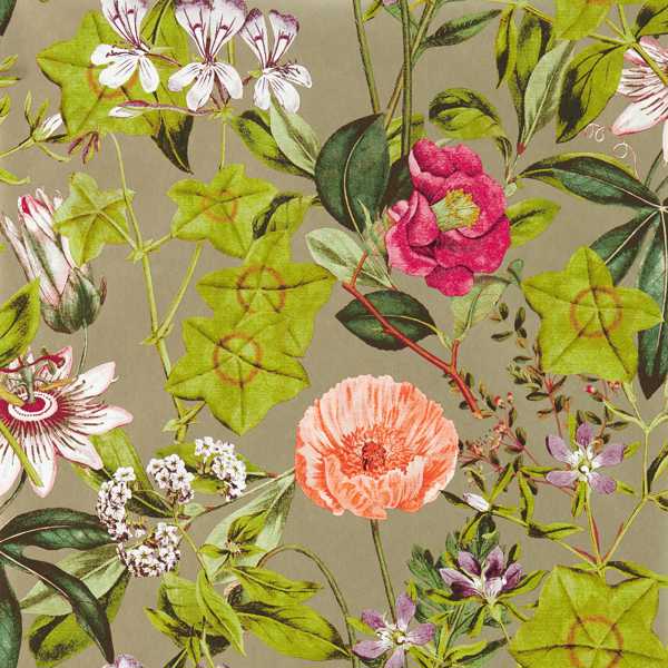 Passiflora Mulberry/Gilver Wallpaper by Clarke & Clarke