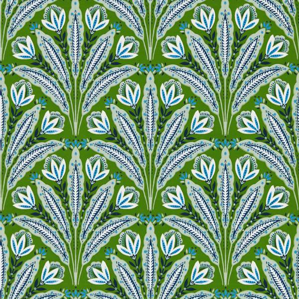 Attingham Cobalt/Green Wallpaper by Clarke & Clarke