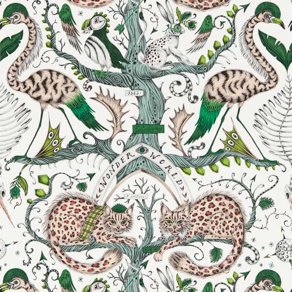 Wonder World Emerald Wallpaper by Clarke & Clarke