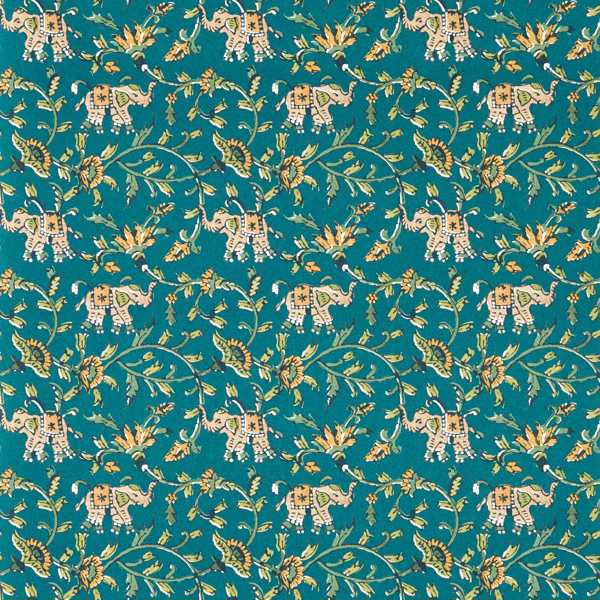 Hathi Teal Wallpaper by Clarke & Clarke