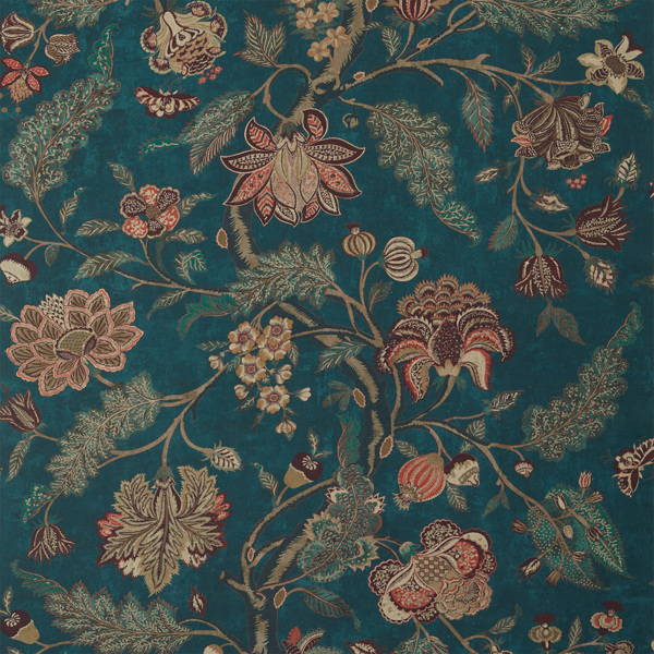Indienne Print Blue/Koi Fabric by Zoffany