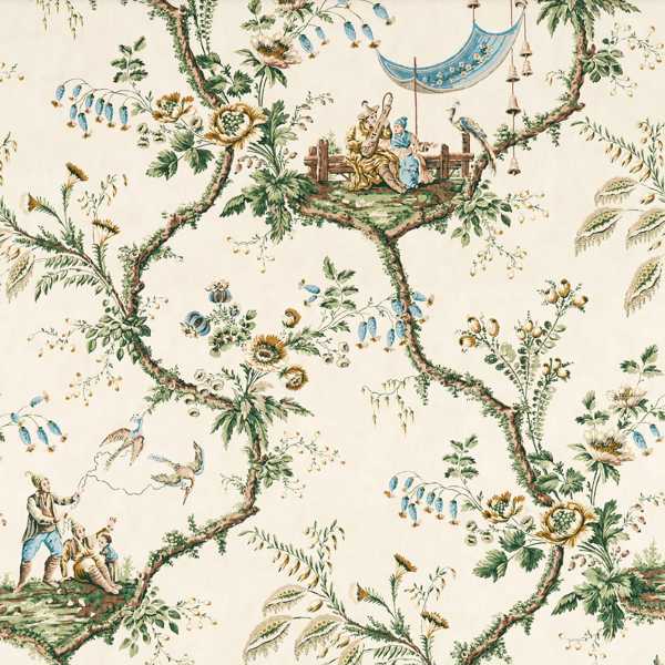 Emperor's Musician Evergreen Fabric by Zoffany