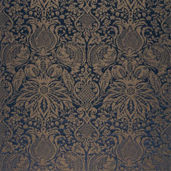 Mitford Weave Prussian Copper Fabric by Zoffany