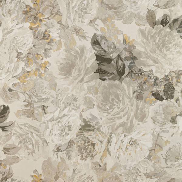 Rose Absolute Linen/Gold Wallpaper by Zoffany