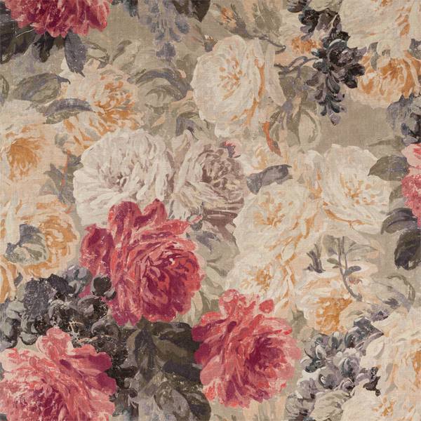 Zoffany Fabric 'ROSE ABSOLUTE LINEN' 3 METRES SUNSTONE/MERCURY 100% Linen 
