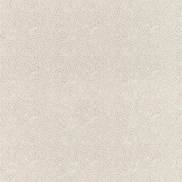 Maze Coral Platinum White Fabric by Zoffany