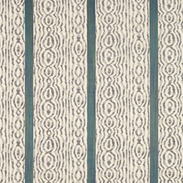 Lennox Stripe Silver/Poison Fabric by Zoffany