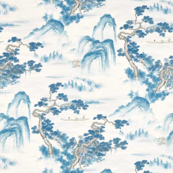 Floating Mountains (on Unique Ground) Indigo Wallpaper by Zoffany