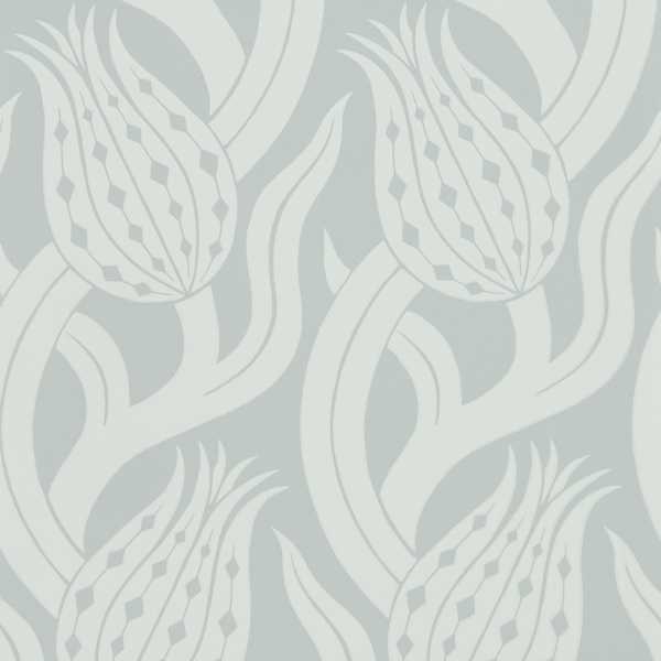 Persian Tulip Quartz Grey Wallpaper by Zoffany