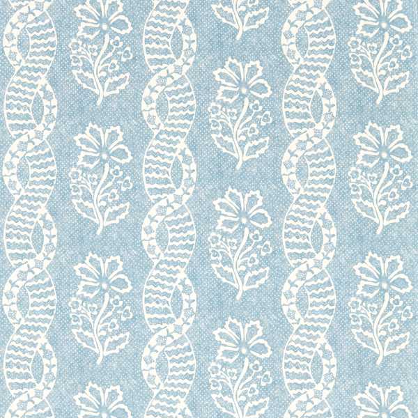 Dabu Stripe Wedgwood Blue Wallpaper by Zoffany