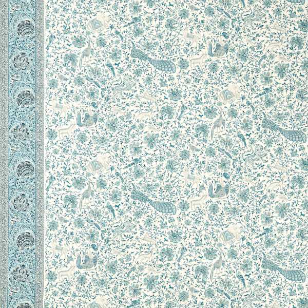 Mughal Menagerie Mazarine Blue Fabric by Zoffany